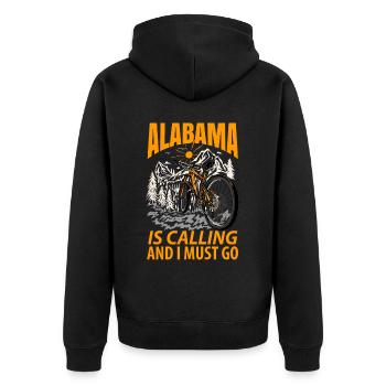 Alabama Adventure Gift - Unisex Premium Organic Zip Hoodie - black - Back - Nico (187cm)