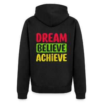 Motivate Inspire Encouragement Positivité Slogan - Veste à capuche bio Premium Unisexe - noir - Dos - Nico (187cm)