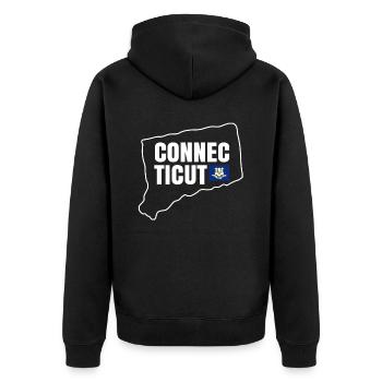 Connecticut home proud gift - Unisex Premium Organic Zip Hoodie - black - Back - Nico (187cm)
