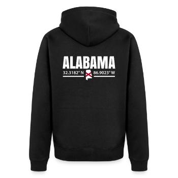 Alabama proud gift - Unisex Premium Organic Zip Hoodie - black - Back - Nico (187cm)