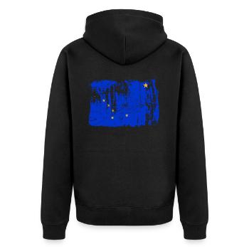 Cadeau du drapeau de l’Alaska - Veste à capuche bio Premium Unisexe - noir - Dos - Nico (187cm)