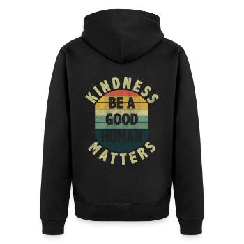 Motivate Inspire Encouragement Positivity Slogan - Unisex Premium Bio Zip Hoodie - Schwarz - Hinten - Nico (187cm)
