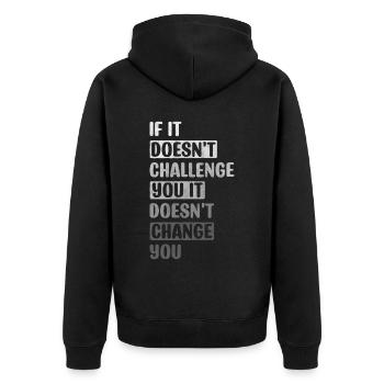 Motivate Inspire Encouragement Positivity Slogan - Unisex Premium Bio Zip Hoodie - Schwarz - Hinten - Nico (187cm)