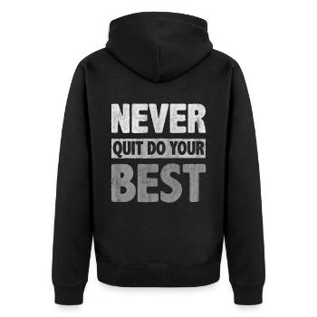 Motivate Inspire Encouragement Positivity Slogan - Unisex Premium Bio Zip Hoodie - Schwarz - Hinten - Nico (187cm)