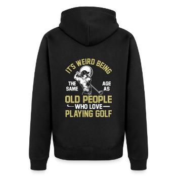 Großvater Papa Amateur Golf Humor Opa Alt - Unisex Premium Bio Zip Hoodie - Schwarz - Hinten - Nico (187cm)