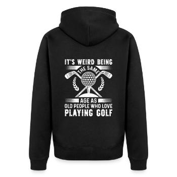 Großvater Papa Amateur Golf Humor Alt - Unisex Premium Bio Zip Hoodie - Schwarz - Hinten - Nico (187cm)
