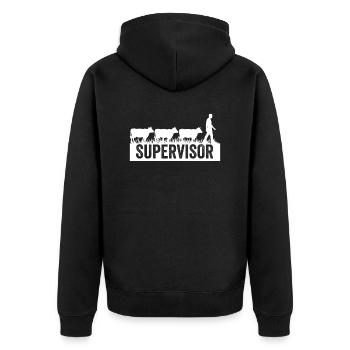 Manager Cows Farmer Gassi Farmer Saying - Unisex Premium Organic Zip Hoodie - black - Back - Nico (187cm)