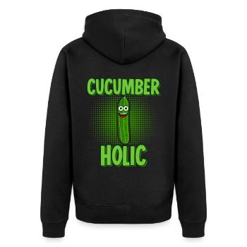 Gurke Gemüse Gärtner Saure Gurken - Unisex Premium Bio Zip Hoodie - Schwarz - Hinten - Nico (187cm)