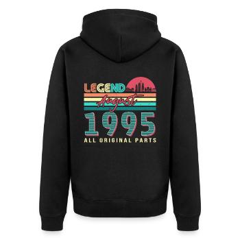 Mois de naissance Août 1995 - Veste à capuche bio Premium Unisexe - noir - Dos - Nico (187cm)