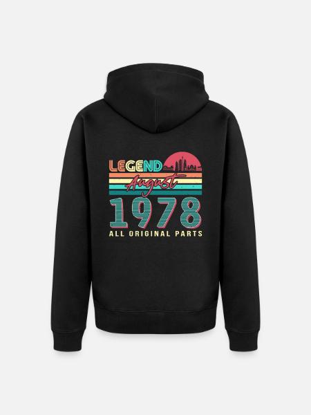 Rétro 1978 Août - Veste à capuche bio Premium Unisexe - noir
