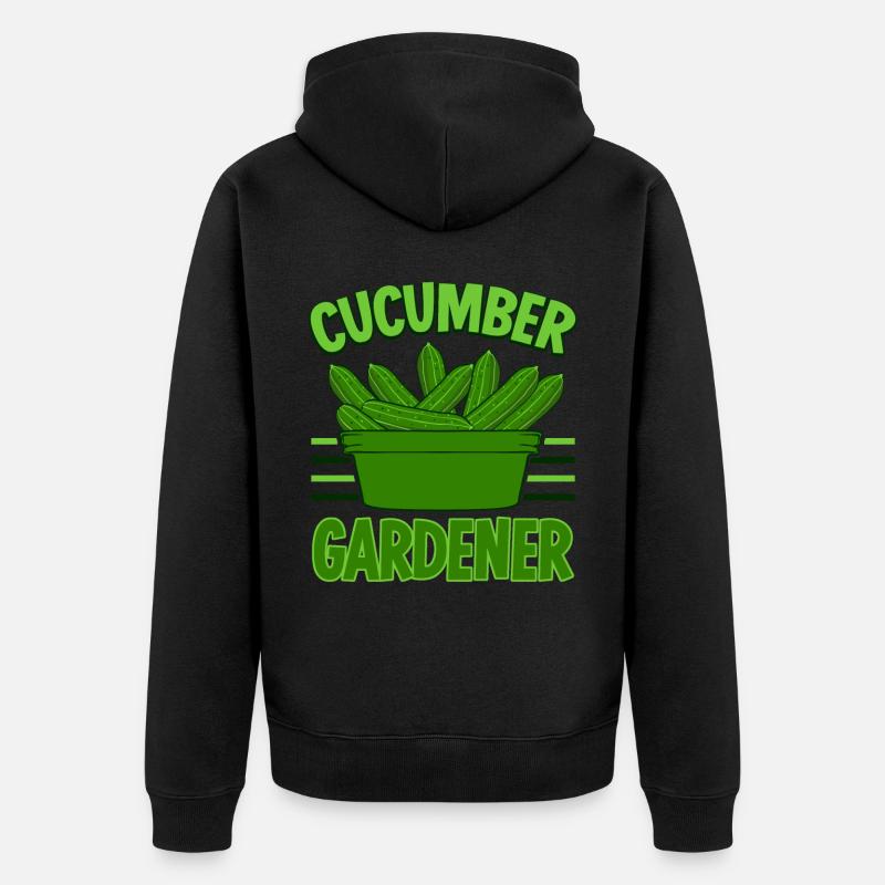 Gurke Gärtner Gemüse Saure Gurken - Unisex Premium Bio Zip Hoodie - Schwarz