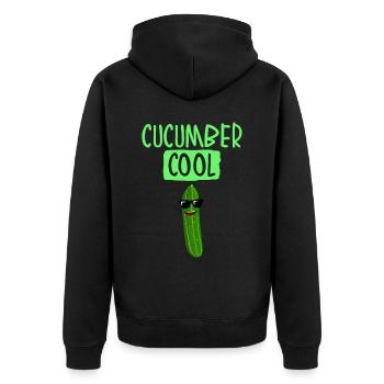 Gurke Gärtner Gemüsegärtner Gurken - Unisex Premium Bio Zip Hoodie - Schwarz - Hinten - Nico (187cm)