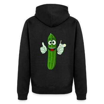 Gurke mir Cocktail Gärtner Gurken - Unisex Premium Bio Zip Hoodie - Schwarz - Hinten - Nico (187cm)