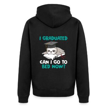 I Graduated Can I Go To Bed Now Sloth Degree - Unisex Premium Organic Zip Hoodie - black - Back - Nico (187cm)