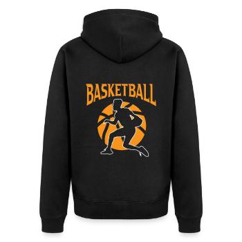 Basketteur basketteur joueur de cerceau lancer des sports - Veste à capuche bio Premium Unisexe - noir - Dos - Nico (187cm)
