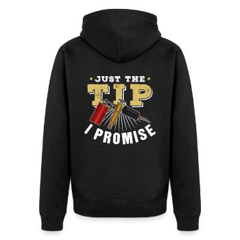Nur Die Spitze Versprochen Tätowierer Tätowieren - Unisex Premium Bio Zip Hoodie - Schwarz - Hinten - Nico (187cm)