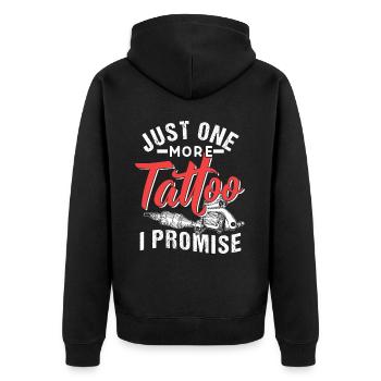 Nur Noch Ein Tattoo Versprochen Künstler - Unisex Premium Bio Zip Hoodie - Schwarz - Hinten - Nico (187cm)