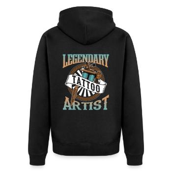 Tatouage légendaire Tattoo Artist Tattoo - Veste à capuche bio Premium Unisexe - noir - Dos - Nico (187cm)