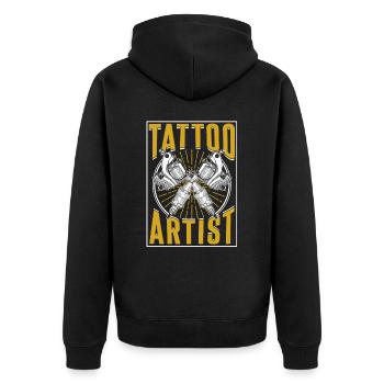 Tatoueur Tattoo Studio Tatouage Tatouage - Veste à capuche bio Premium Unisexe - noir - Dos - Nico (187cm)