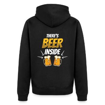 Da Ist Bier Drin Trinker Trinken Beer Inside - Unisex Premium Bio Zip Hoodie - Schwarz - Hinten - Nico (187cm)
