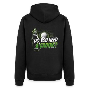 Do you need a caddie? Golfing Caddie Golf - Unisex Premium Organic Zip Hoodie - black - Back - Nico (187cm)