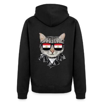 Cat Egypt Flag Lunettes de soleil - Veste à capuche bio Premium Unisexe - noir - Dos - Nico (187cm)