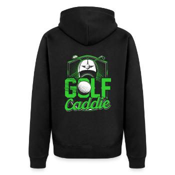 Golf Caddie Beruf Golfen Golfer - Unisex Premium Bio Zip Hoodie - Schwarz - Hinten - Nico (187cm)