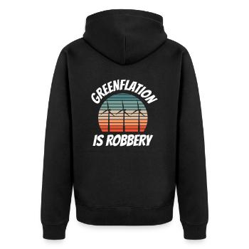 Greenflation Ist Raub Inflation Energie Grün - Unisex Premium Bio Zip Hoodie - Schwarz - Hinten - Nico (187cm)