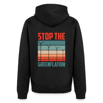 Stop Greenflation Énergie verte - Veste à capuche bio Premium Unisexe - noir - Dos - Nico (187cm)