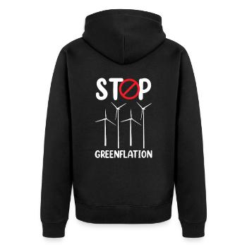 Greenflation Stop Inflation Énergie verte - Veste à capuche bio Premium Unisexe - noir - Dos - Nico (187cm)
