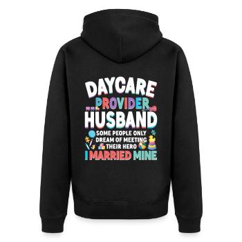 Childcare Daycare Provider Teacher - Unisex Premium Organic Zip Hoodie - black - Back - Nico (187cm)