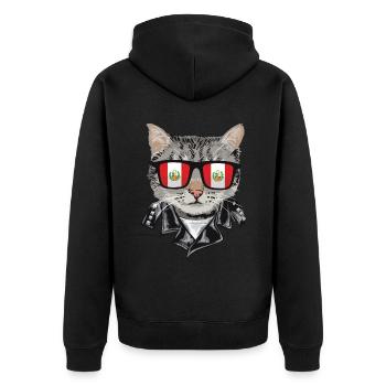 Lunettes de soleil pour chat avec drapeau péruvien - Veste à capuche bio Premium Unisexe - noir - Dos - Nico (187cm)