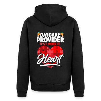 Fournisseur de services de garde d’enfants Enseignant - Veste à capuche bio Premium Unisexe - noir - Dos - Nico (187cm)