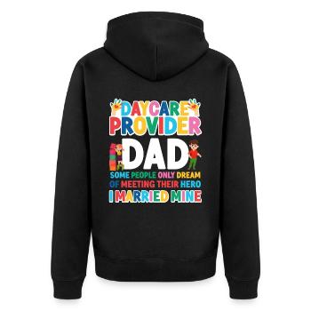 Childcare Daycare Provider Teacher - Unisex Premium Organic Zip Hoodie - black - Back - Nico (187cm)