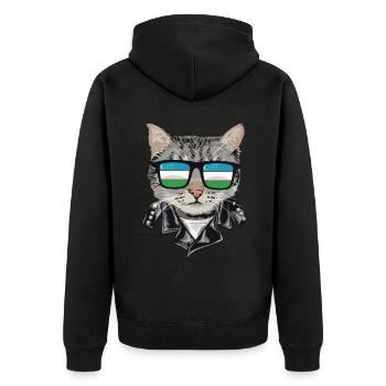 Lunettes de soleil pour chat avec drapeau de l’Ouzbékistan - Veste à capuche bio Premium Unisexe - noir - Dos - Nico (187cm)