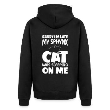 Désolé je suis trop tard - Sphynx Cat - Veste à capuche bio Premium Unisexe - noir - Dos - Nico (187cm)