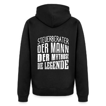 Steuerberater Mann Mythos Legende Steuerberater Ge - Unisex Premium Bio Zip Hoodie - Schwarz - Hinten - Nico (187cm)