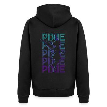 Pixie Fairy Retro - Unisex Premium Bio Zip Hoodie - Schwarz - Hinten - Nico (187cm)