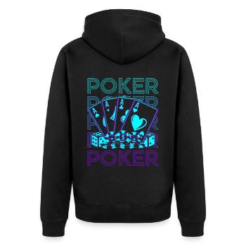 Poker Rétro - Veste à capuche bio Premium Unisexe - noir - Dos - Nico (187cm)