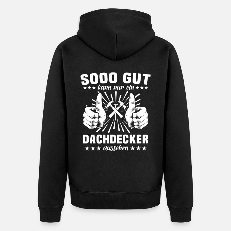 Dachdecker - Unisex Premium Bio Zip Hoodie - Schwarz