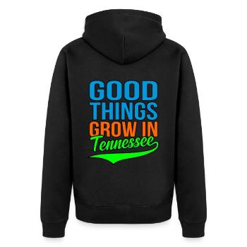 Wachsen Sie In Tennessee geschenk - Unisex Premium Bio Zip Hoodie - Schwarz - Hinten - Nico (187cm)