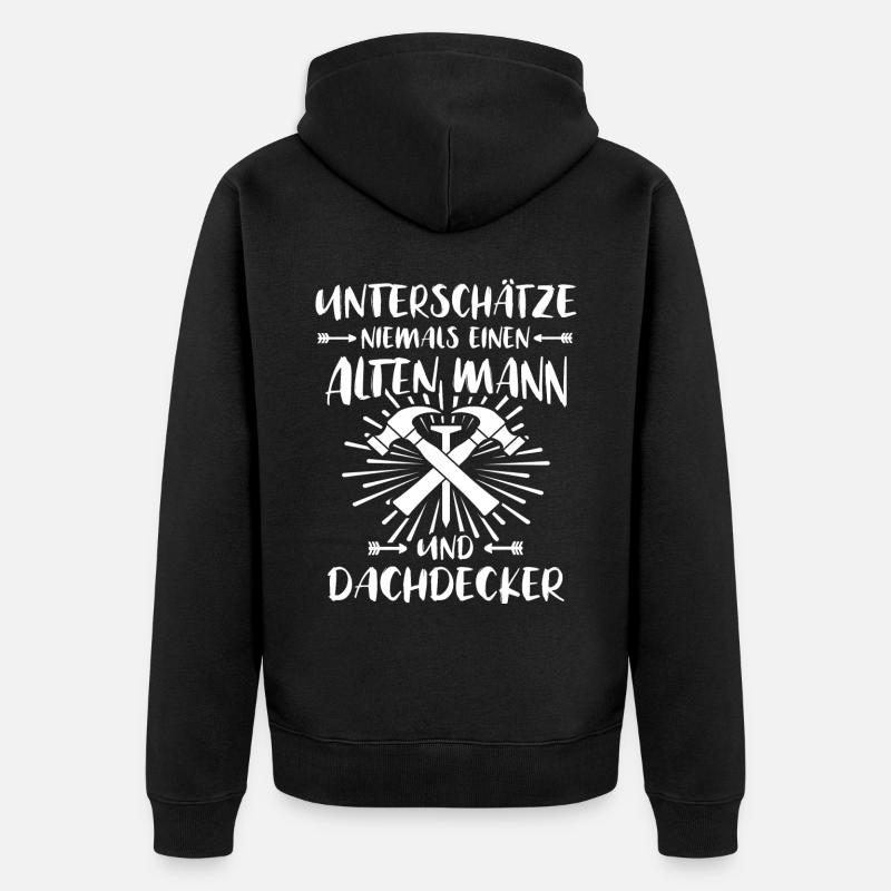 Dachdecker - Unisex Premium Bio Zip Hoodie - Schwarz