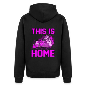Startseite Kentucky geschenk - Unisex Premium Bio Zip Hoodie - Schwarz - Hinten - Nico (187cm)