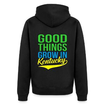 Wachsen Sie In Kentucky-geschenk - Unisex Premium Bio Zip Hoodie - Schwarz - Hinten - Nico (187cm)