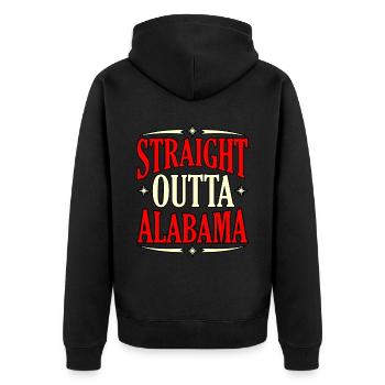 Reisendes Alabama geschenk - Unisex Premium Bio Zip Hoodie - Schwarz - Hinten - Nico (187cm)