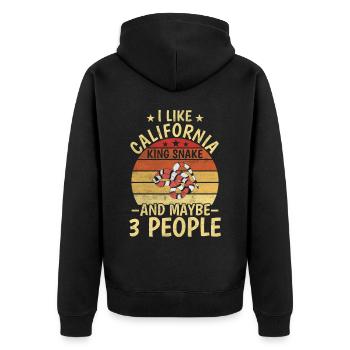 California King Snake And Maybe 3 People Reptile - Unisex Premium Bio Zip Hoodie - Schwarz - Hinten - Nico (187cm)
