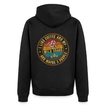 Café et mon serpent de lait et peut-être 3 personnes Boa - Veste à capuche bio Premium Unisexe - noir - Dos - Nico (187cm)