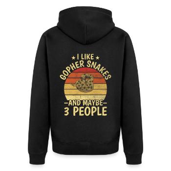 Gopher Snakes And Maybe 3 People Boa Reptile - Unisex Premium Organic Zip Hoodie - black - Back - Nico (187cm)