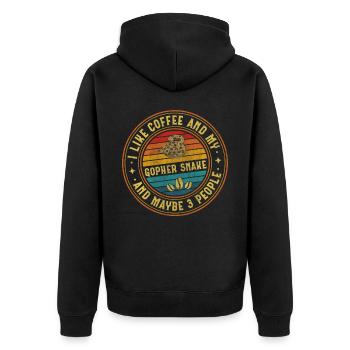 Coffee And My Gopher Snake And Maybe 3 People Boa - Unisex Premium Organic Zip Hoodie - black - Back - Nico (187cm)