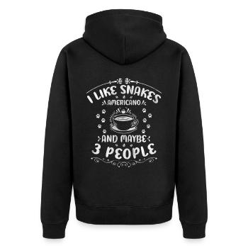 Serpents Americano et peut-être 3 personnes Boa Coffee - Veste à capuche bio Premium Unisexe - noir - Dos - Nico (187cm)
